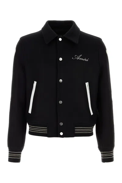 Amiri Men Black Wool Blend Bomber Jacket
