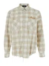 Amiri Light Camel Cotton Bleach Patch Flannel Bandana Shirt In Multi