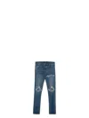 Amiri Mens Dark Indigo Mx1 Distressed Slim-leg Stretch-denim Jeans