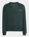 Amiri Men's Bone Applique Cardigan In Evergreen