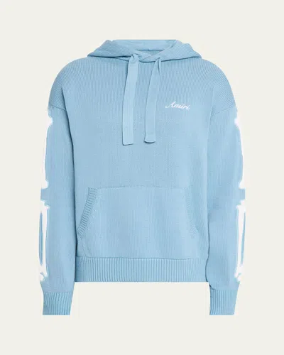 Amiri Men's Bone Applique Ribbed Hoodie