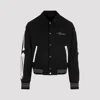 Amiri Twill Wool Bones Bomber Jacket With Patches In Black