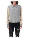 Amiri Contrasting-sleeve Bomber Jacket In Grey