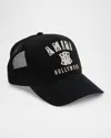 Amiri Stacked Bones Logo Adjustable Trucker Hat In Black