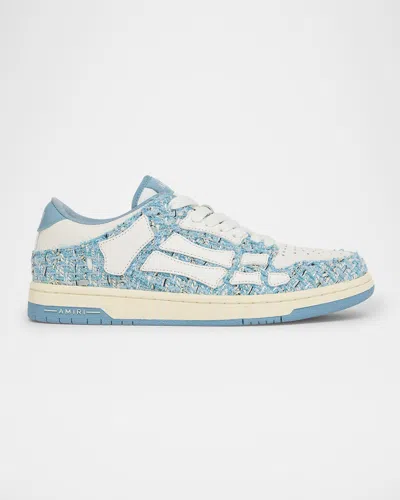 Amiri Men's Boucle And Leather Skel Top Sneakers
