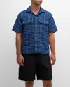 Amiri Men's Boucle Camp Shirt In Navy