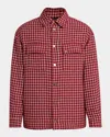Amiri Red Embroidered Boucle Jacket In Deep Red