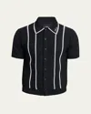 Amiri Script Stripe Shirt Contrast Piping