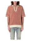 Amiri Orange Checkered Oversized Polo In Burnt Orange