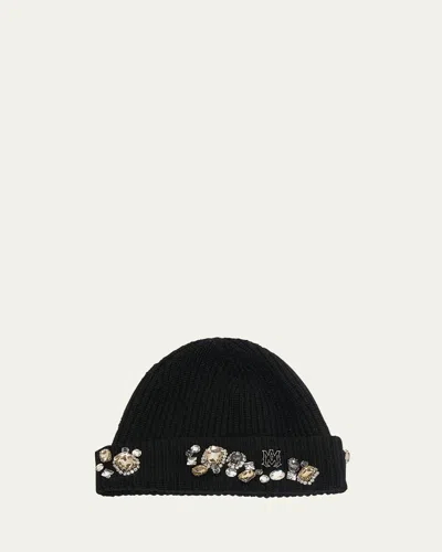 Amiri Men's Chunky Crystal Beanie Hat In Black