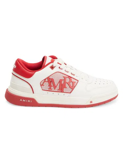 Amiri Men's Classic Leather Low-top Sneakers In White Red