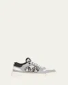 Amiri Grey 'classic Low' Sneakers With Maxi Logo On The Side And Logo Patch On The Tongue