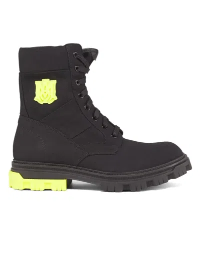 Amiri Men's Contrast Logo Combat Boots In Black