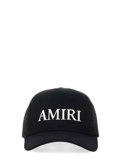 Amiri Black Baseball Cap With Logo Lettering On The Front And Mehs Panels