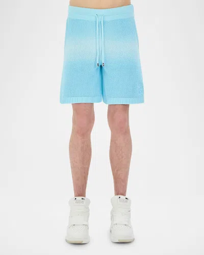 Amiri Men's Cotton Knit Drawstring Shorts In Blue