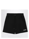 Amiri Black Cotton Short With Logo In Black