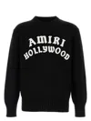 Amiri Black Sweater With Maxi Logo Lettering On The Front In Black