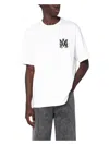Amiri White Crewneck T-shirt With Logo Print On The Front And Logo Lettering On The Rear In Cotton Man In White