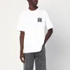 Amiri White Crewneck T-shirt With Logo Print On The Front And Logo Lettering On The Rear In Cotton Man In White