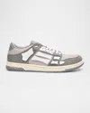 Amiri Gray Crystal Skel Top Low Sneakers In Grey