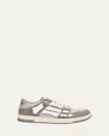 Amiri Gray Crystal Skel Top Low Sneakers In Grey