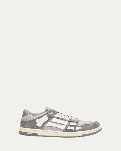 Amiri Crystal Skel Low Top Sneakers In Grey