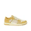 Amiri Yellow Debossed Ma Quad Skel Top Low Sneakers In Champagne