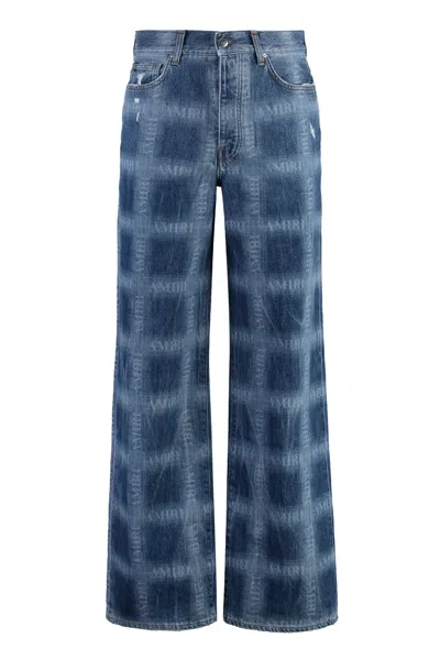 Amiri Men's Distressed Wide-leg Jeans For Ss23 In Blue