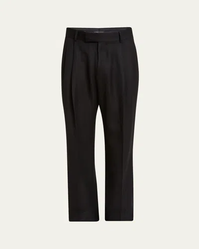 Amiri Men's Double-pleated Gabardine Pants In Black