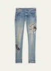 Amiri Men's Dream Team Skinny Jeans In Clay Indigo