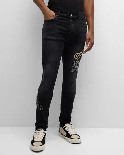 Amiri Black Dream Team Skinny Jeans In Vintage Black