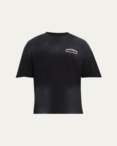 Amiri Oversized Cotton T-shirt With Chest And Back Print In Black