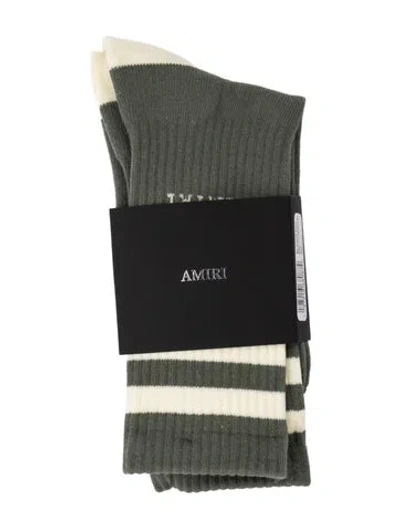 Pre-owned Amiri Men Green Cotton  Socks W/tags