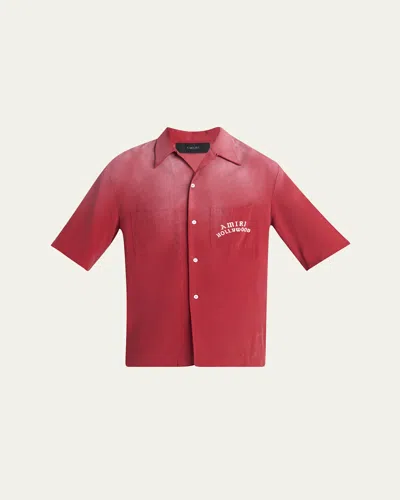 AMIRI MEN'S HOLLYWOOD LOGO BOWLING SHIRT