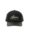 Amiri Hollywood Music Club Wool Blend Adjustable Baseball Cap In Black