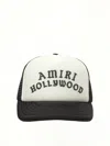 Amiri Hollywood Logo-embroidered Cotton-canvas And Mesh Trucker Cap In Black