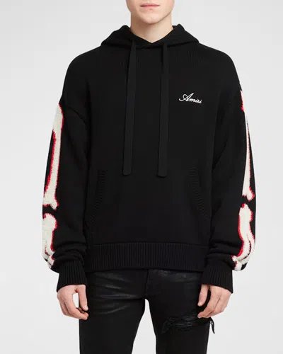 Amiri Men's Hoodie With Bone Sleeves In Black