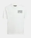 Amiri Jazz Wolf White Crewneck T-shirt With Logo Lettering On The Front And Maxi Print On The Rear In Cott In Ivory