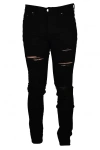 Amiri Stretch Denim Jeans With Leopard Print Accents In Black