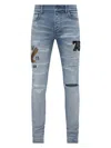 Amiri Logo-appliqué Skinny Jeans In Light Blue