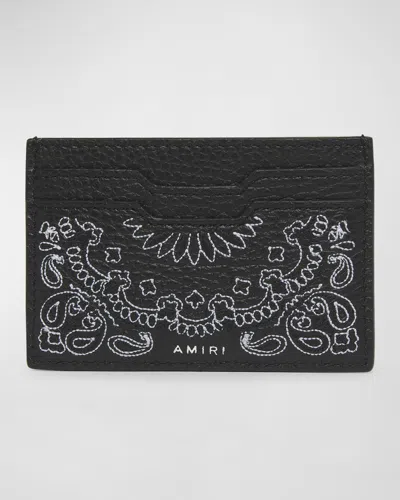 Amiri Men's Leather Bandana Card Holder In Black