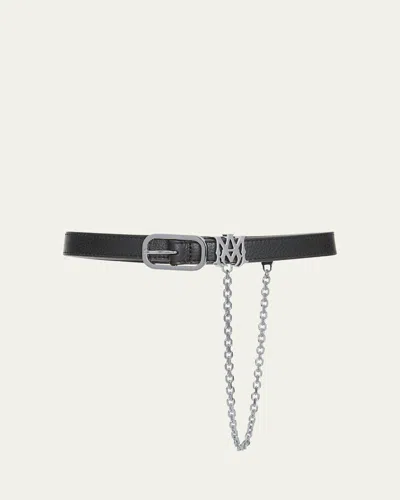 Amiri Men's Leather Ma Chain Belt In Black