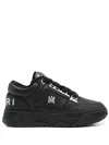 Amiri Men Black Sneakers With Logo Patch On The Side And Logo Lettering On The Rear In Leather Man In Black