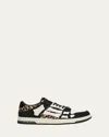 Amiri Leopard Print Goat Leather Sneakers With Perforated Detail In Black