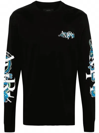 Amiri Men's Lny Dragon Long Sleeve T-shirt In Black