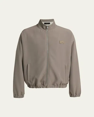 Amiri Men's Logo Patch Full-zip Blouson In Brown