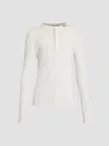 Amiri Script Knit Henley In Alabaster