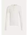 Amiri Script Knit Henley In White