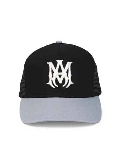 Amiri Men Black Baseball Cap With Logo On Front And Side In Cotton Man