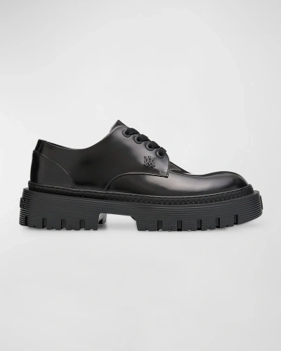 Amiri Men's Lug-sole Leather Derby Shoes In Black